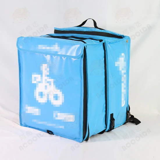 블루 컬러 Glovo 재사용 가능한 방수 확장 가능한 열 피자 가방 뜨거운 음식 배달 운반 배달 배낭 오토바이 자전거 알루미늄 호일 점심 쿨러 가방